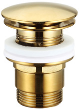 Bundventil pop-up 1 1/4" Ø66 mm børstet guld